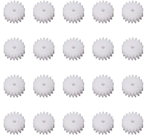 Othmro 20pz set di ingranaggi in plastica a 18 denti, accessori per motore, in plastica, con mandrino a vite senza fine, ruota dentata, 10 x 2 mm, 0,5 modulo spessore 5 mm, modello 182 A