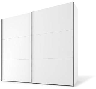 Express Möbel Swift Schwebetürenschrank mit Zubehör-Set, Holzwerkstoff/Metallbeschläge, Polarweß/Polarweiß, Breite 250 cm