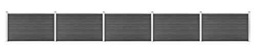 vidaXL Set Pannelli di Recinzione in WPC 872x105 cm Nero