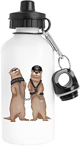 Coquin Loutres Bouteille d'eau Acier Inoxydable Voyageur Blanc Water Bottle Stainless Steel Traveller White