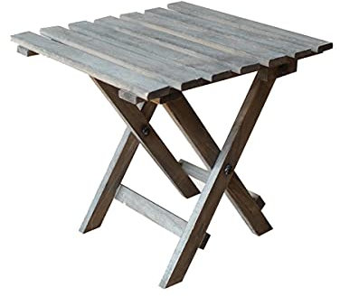 TentHome Beistelltisch Rund Holz Couchtisch Shabby Chic Balkontisch klein klappbar Holztisch Gartentisch Terrassentisch Vintage Klapptisch Ø 50 cm (Hocker)