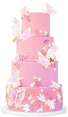 Blumomon 30 Stücke 3D Schmetterling Kuchen Topper Lebendige Fee Schmetterling Cupcake Topper Geburtstag Kuchen Dekoration für Kinder Geburtstag Jubiläum Hochzeit Baby Shower Party liefert
