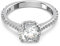 Swarovski Stilla Cocktailring, Rhodinierter Damenring mit Strahlenden Swarovski Kristallen
