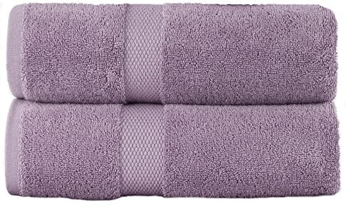 Sue Rossi 100% Egyptian Combed Cotton Hand Towels, Pack Of 2, Very Soft & Absorbent, Quick Dry 600gsm Thick Bathroom Or Kitchen Towel Set. (Lavender)