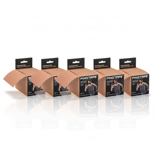 PINOTAPE Sport Lymph Tape Beige 10 cm x 5 m, 5er Pack