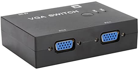 Conmutador VGa Divisor de 2 PC a 1 Monitor, Divisor VGa 2 en 1 Salida Conmutador VGa de 2 Puertos Compatibilidad con 2 PC a un Monitor VGA, XVGA, SVGA, UXGa Y Pantalla de Sincronización Múltiple