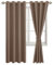 JIUZHEN Blickdicht Vorhänge Verdunkelungsgardinen mit Raffhalter Khaki Gardinen Ösenvorhang für Schlafzimmer Wohnzimmer Verdunkelungsvorhang, Cappuccino, 2 Stück, 260x140cm(HxB)