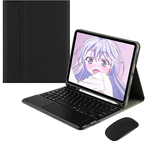 GUPENAA Étui Clavier pour iPad 10,2 9e/8e/7e génération Air 3e génération 10,5/Pro 10,5, [AZERTY Français] Clavier magnétique détachable avec Support pour Crayon et Souris Bluetooth,Noir