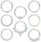 JeryWe 8pcs 16G Conch Helix Piercing Ohrringe Chirurgenstahl Clicker Nasenring Segment Daith Tragus Lippe Helix Nase Piercing Knorpel Hoop CZ Opal Body Piercing Schmuck 8mm