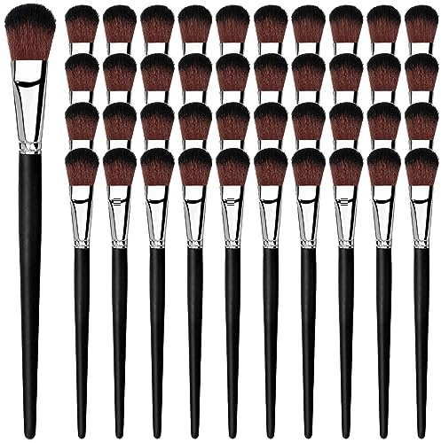 Colarr 40 Pcs Paint Brushes 1 Inch Oval Blending Mop Brush for Acrylic Painting, Watercolor Brushes with Wooden Handle for Acrylic, Oil, Crafts, Face and Body Art Painting