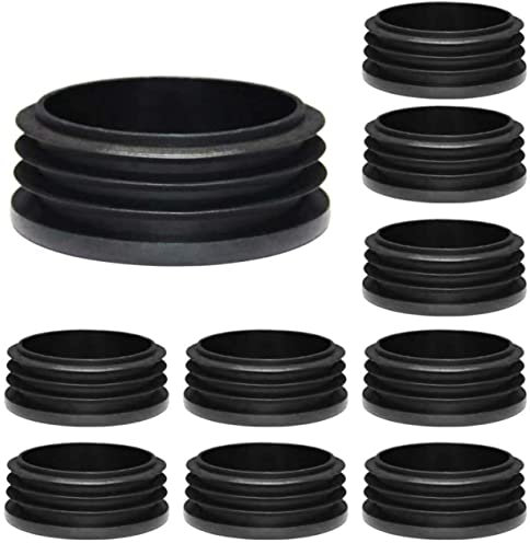 Lamellenstopfen Rund 50mm für Rundrohr,10 Stück Runde Endkappen aus Kunststoff zur Rohrabdeckung von Stahlrohr, Edelstahlrohr, Alurohr & Aluprofil Rohrstopfen (Schwarz)