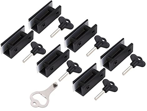 Serrature per Finestre 6 Set di Serrature di Sicurezza per Porte Scorrevoli in Lega di Alluminio per Serrature per Porte Scorrevoli Orizzontali Verticali