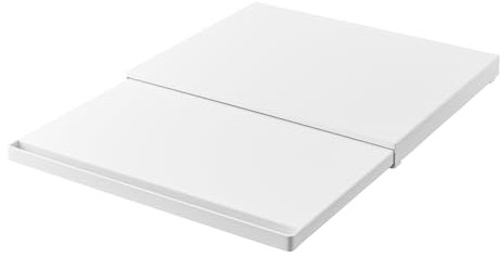 YAMAZAKI 2105 Tower Sliding Countertop Tray, White, Steel/Polypropylene/Silicone, 45 x 39~64.5 x 4 cm