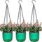 3 macetas colgantes de riego automático de 4.5 pulgadas, macetas colgantes para plantas de interior con agujeros de drenaje, macetas colgantes pequeñas para exteriores, nivel de agua visible, colgador