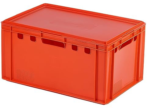 Rote E3 Kisten 60x40x30 Fleischkiste Lagerkiste Metzgerkiste mit Deckel in rot