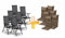 sunnypillow 6er Set Gartenstühle und Gartenstuhlauflagen Hochlehner | 120x50x9 cm Hochlehner Auflage wasserdicht UV-lichtecht | Klappsessel Klappstuhl für Garten Polsterauflagen Stuhlauflage | Braun