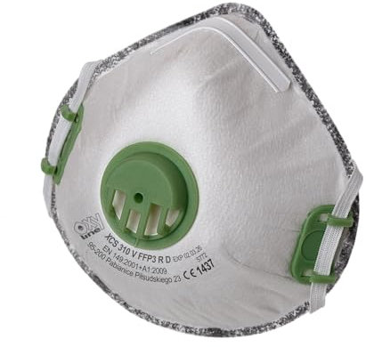 Oxyline XCS 310 V FFP3 R D - 8 mascherine riutilizzabili per respirare con valvola, nuova concezione con filtro ai carboni attivi e labbro di tenuta extra