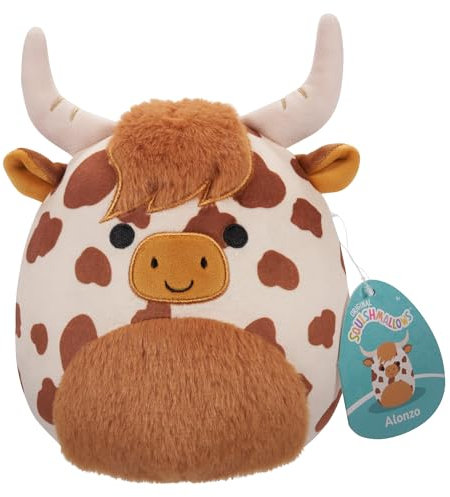 Squishmallows SQCR05392 - Alonzo die Hochlandkuh 19 cm, offizielles Jazwares Plüsch, superweiches Kuscheltier