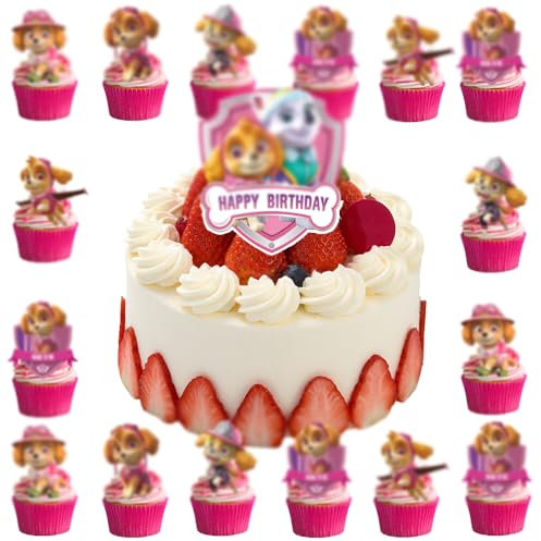 25 Pcs Geburtstagsdeko Torte Muffin Deko, Kuchen Dekoration Supplies für Kinder,Kuchen Deko Set,Cake Topper,Tortendeko Geburtstag Junge/Mädchen