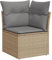 vidaXL Garten Ecksofa mit Kissen, Outdoor Sofa mit abnehmbarem waschbarem Bezug, Gartensofa mit abnehmbarem waschbarem Bezug, Gartencouch Gartenmöbel, Beige Poly Rattan