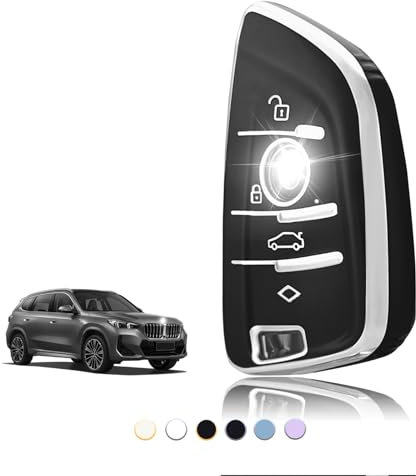 TOOMUME Schlüsselhülle TPU, Autoschlüssel Hülle Passt für BMW Serie 1/2/3/4/5 1er 2er 3er 4er 5er X1 X2 X3 X4 X5 X6 F15 F16 F44 F45 F48 F49 F85 F86, Schlüsselcover Schutz Schlüsselgehäuse - Smart Key