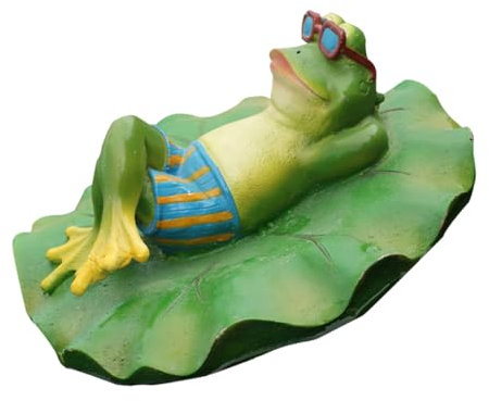 Schwimmende Teichdekoration Froschfigur aus Kunstharz, Grün, 1 Stück