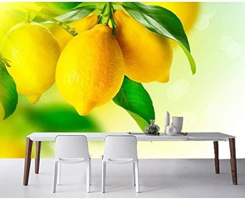 Zitrone Nahaufnahme Blätter Essen Tapete Wohnzimmer Sofa Tv Wandmontage Schlafzimmer Küche Küche Bar Esszimmer 3D Tapete Effekt Tv Sofa Die Fototapete Wandbild Wohnzimmer Schlafzimmer-350cm×256cm