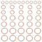 HOBBIESAY 40 Stück Biegeringe 4 Stile Legierung Geschlossene Biegeringe Runder Biegering O Ring Schmuckverbinder Roségold Für DIY Armbänder Ohrringe Halskettenherstellung Charms Reparatur