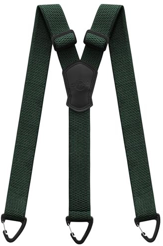Kohentact Hosenträger für Herren Extra Stark 3,8 cm Breite, Unter der Kleidung Tragbar, 3 Druckknopf-Schlaufen, Ideal für Arbeitshose, Skihose, Latzhose