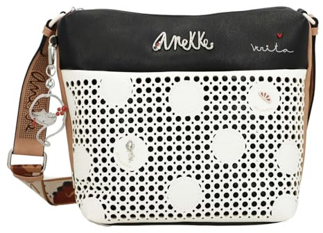 Anekke Große Umhängetasche mit Fronttasche, elegantes und funktionales Design, verstellbarer Griff und Taschen, Maße: 33 x 25 x 13 cm, Damentaschen, Mehrfarbig