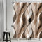 Tenda Doccia Marrone, Uiiooazy Tenda da Doccia Astratta Geometrica Banda Linee Motiv Tenda per Doccia Antimuffa Impermeabile Tessuto Poliestere Lavabile Tenda per Vasca da Bagno con 12 Ganci 180x200cm