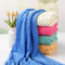 flevado Kinderhandtuch Reisehandtuch Badetuch Strandtuch mit Hasenmotiv 70cm x 140 cm in 4 (Blau)