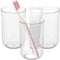 NiHome Toothbrush Holders for Bathrooms 3 Pcs, Plastic Reusable Bathroom Tumbler Toothbrush Cups, 13.5oz Unbreakable Mouthwash Cups Easy to Clean (Clear)