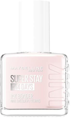 Maybelline New York Super Stay Ink Bonder Nail Lacquer, Hard Gel-Like Colour, Chip-Resistant, Up to 14 Day Wear, Shade 113: Barely Sheer, 12ml