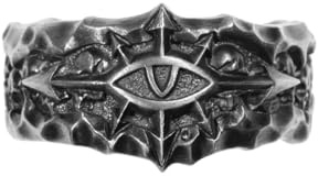 LAOYEFACAI Bague Homme mat en Argent Sterling 925 œil D'Horus Bague Ouverte Vintage Gothique Hommes Bagues