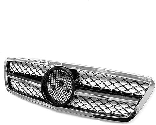 YYlong Auto Vordere Stoßstange Kühlergrill für Mercedes Benz C-Class (W203) Modified AMG 2000-2006 KüHlergrill Front Ersatz Hauben Grill Doppelsteg Sport Kühlergrill