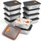 Juego de 10 recipientes de acero inoxidable 316 a prueba de fugas, cajas Bento de 20 onzas con tapas, aptos para microondas y congelador
