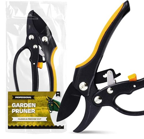 Instalguru Forbice da Giardino a Cricchetto 190 mm Manuale Cesoia per Rami Potatura Incudine Tagliasiepi Piante Affilatura di Precisione Giardinaggio Professionali