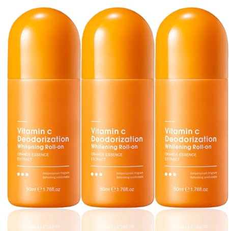 Orange Deodorant-Balsam-Stick,Vitamin C Antitranspirant Deo Gegen Starkes Schwitzen,Anti Schweiß Deo bei Hyperhidrose mit Langzeitschutz,Schwitzen am Kopf und Hände,Deoroller für Damen & Herren (3)