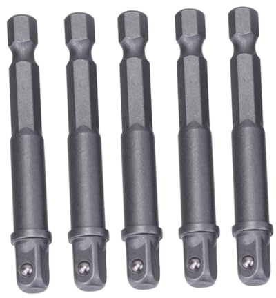 SOPOTUTU 5 Piezas De Manguito De Mango Hexagonal Manguito De Zócalo Universal De Barra De Extensión De Biela Plateado