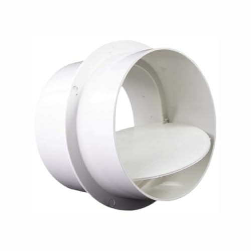 Lüfter-Rückschlagklappe, 110# Rundrohr-Rückstauklappe, PVC-Abluftklappe gegen Rückfluss für Küche, Badezimmer und WC, leiser Luftstrom, einfache Montage