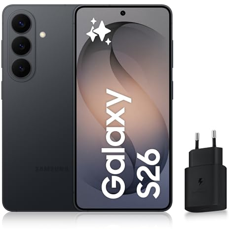 Samsung Galaxy S26, Smartphone Android 5G avec Galaxy AI, 512 Go, Chargeur Secteur Rapide 25W Inclus, Smartphone déverrouillé, Noir, Version FR
