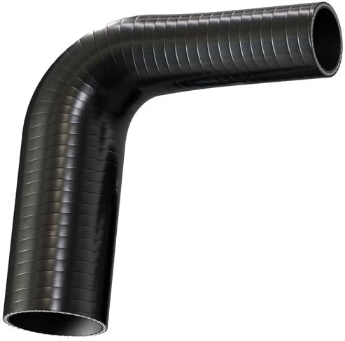 90 degree Reinforced Silicone Reducer Hose Elbow for Turbo or Coolant ID: 35mm > 25mm - Black