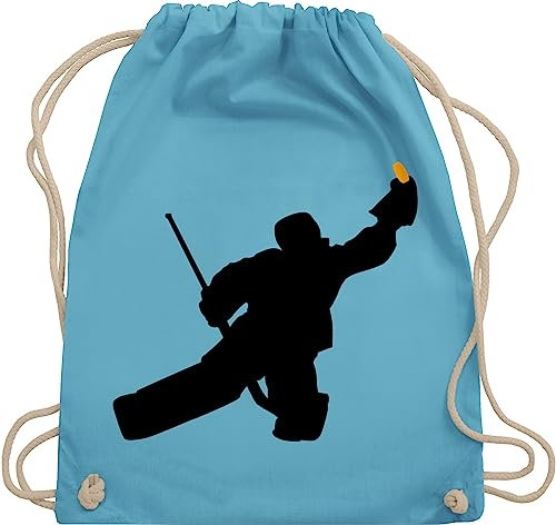 Shirtracer Turnbeutel Rucksack - Towart Eishockey Eishockeytorwart - Unisize - Hellblau - tasche sport taschen stoff beutel turnsackerl stoffbeutel stoffsackerl kinder baumwolle kinderturnbeutel