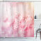 ABAKUHAUS Rose Duschvorhang, Dreamy Frühling Natur-Ansicht, Stoffliches Gewebe Badezimmerdekorationsset mit Haken, 175 x 240 cm, Hellrosa