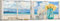 ART PRINT CAFE' – Quadro - Stampa su Tela – Remy Dellal, Finestra sul Mare con Fiori – 100x35 cm