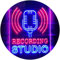ADVPRO Recording Studio Microphone On Air Dual Color LED Barlicht Neonlicht Lichtwerbung Neon Sign Blau & Rot 210 x 300mm st6s23-i3519-br
