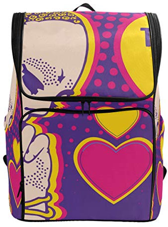 MONTOJ Rucksack für Mädchen mit Pop-Art-Motiv, Wander- und Reiserucksack mit Laptopfach und Camping-Rucksack