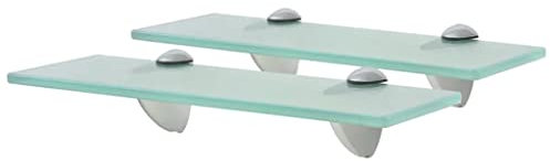 vidaXL 2X Regal Schwebend Wandregal Glasregal Glasboden Glasablage Badablage Wandablage Badregal Ablage Regale Bad Glas 30x20cm 8mm