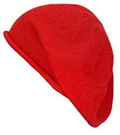 Kopka Accessories Stegbaske, Baskenmütze, Mützen, Strickmütze, Strickmuetze, Strickmütze Damen, Strickmütze Herren, Sommermütze, Strickmuster Mütze, Wintermütze, Winter Mütze (mohn)